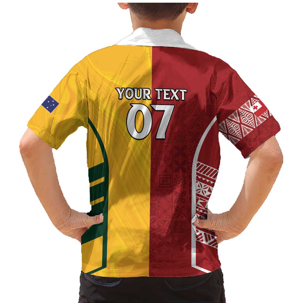 Australia - Tonga Rugby Custom Family Matching Mermaid Dress and Hawaiian Shirt Minimalist Dynamic