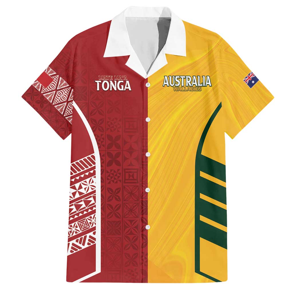 Australia - Tonga Rugby Custom Hawaiian Shirt Minimalist Dynamic - Vibe Hoodie Shop