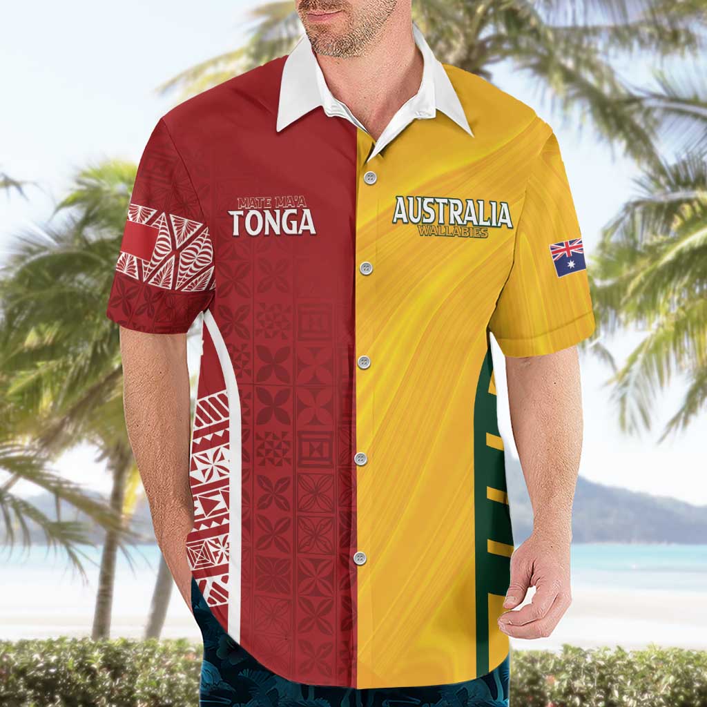 Australia - Tonga Rugby Custom Hawaiian Shirt Minimalist Dynamic - Vibe Hoodie Shop