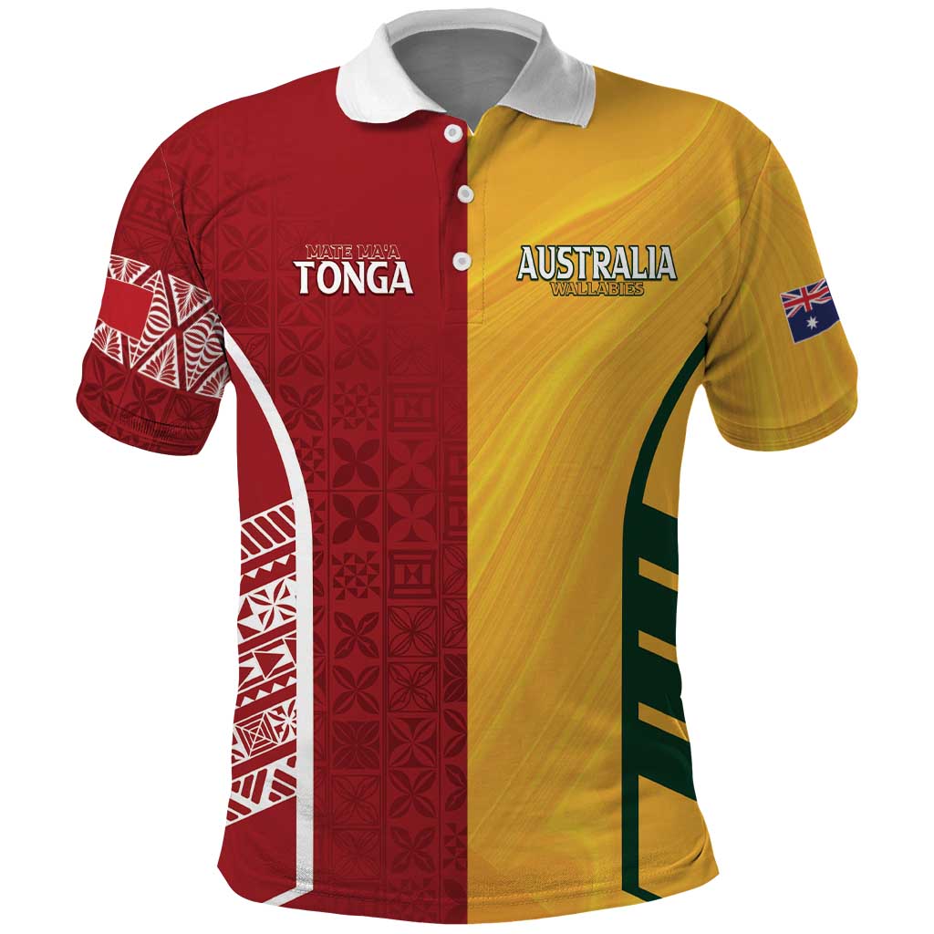 Australia - Tonga Rugby Custom Polo Shirt Minimalist Dynamic - Vibe Hoodie Shop