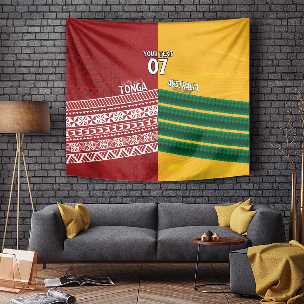 Australia - Tonga Rugby Custom Tapestry Minimalist Dynamic - Vibe Hoodie Shop