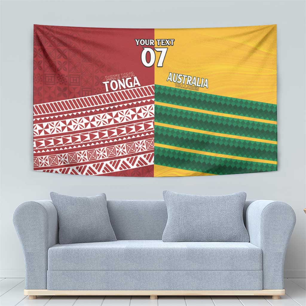 Australia - Tonga Rugby Custom Tapestry Minimalist Dynamic - Vibe Hoodie Shop