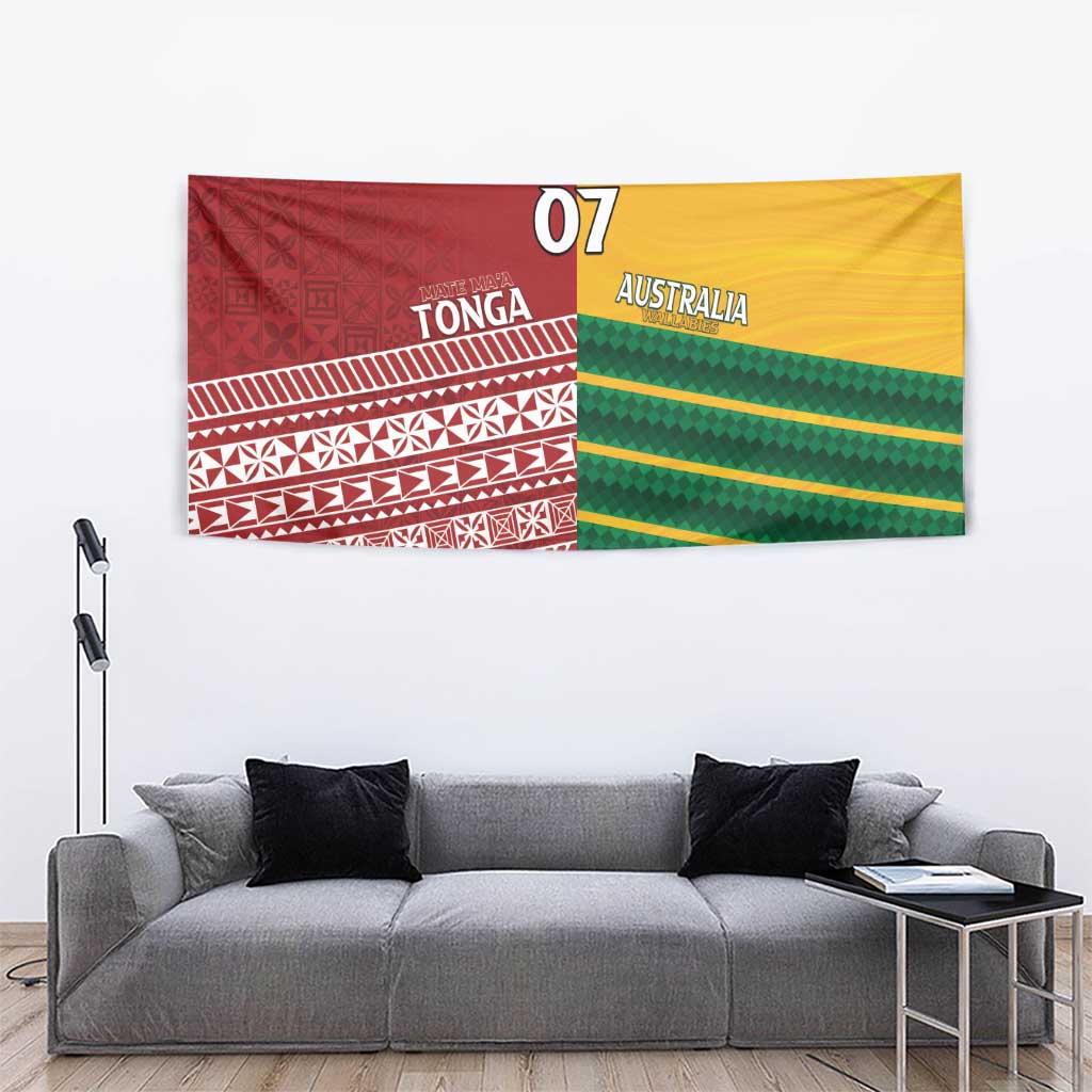 Australia - Tonga Rugby Custom Tapestry Minimalist Dynamic - Vibe Hoodie Shop