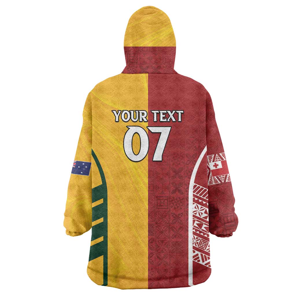 Australia - Tonga Rugby Custom Wearable Blanket Hoodie Minimalist Dynamic - Vibe Hoodie Shop