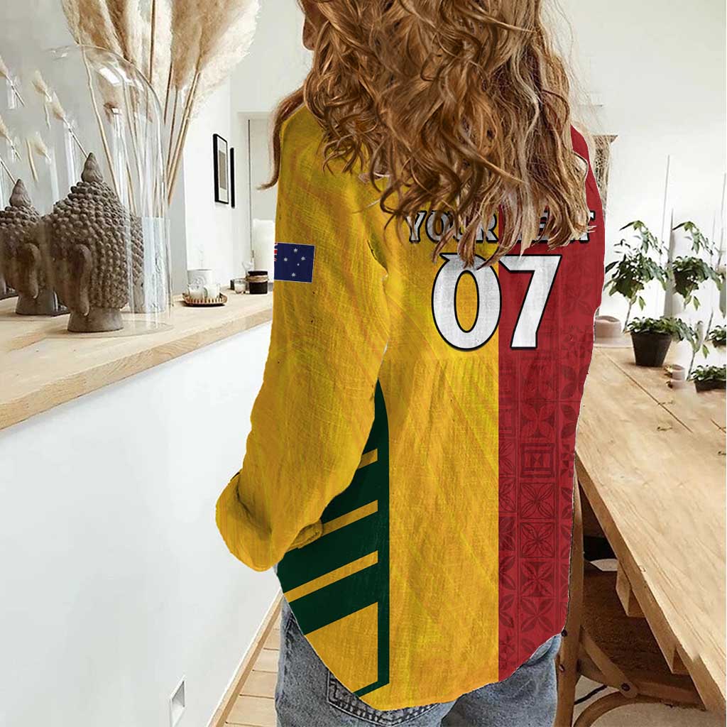 Australia - Tonga Rugby Custom Women Casual Shirt Minimalist Dynamic - Vibe Hoodie Shop