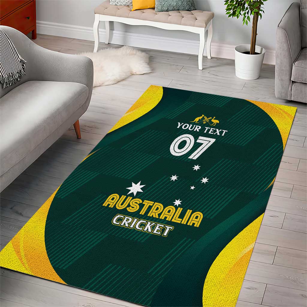 Australia Cricket Custom Area Rug GO Aussie - Modern Motif - Vibe Hoodie Shop