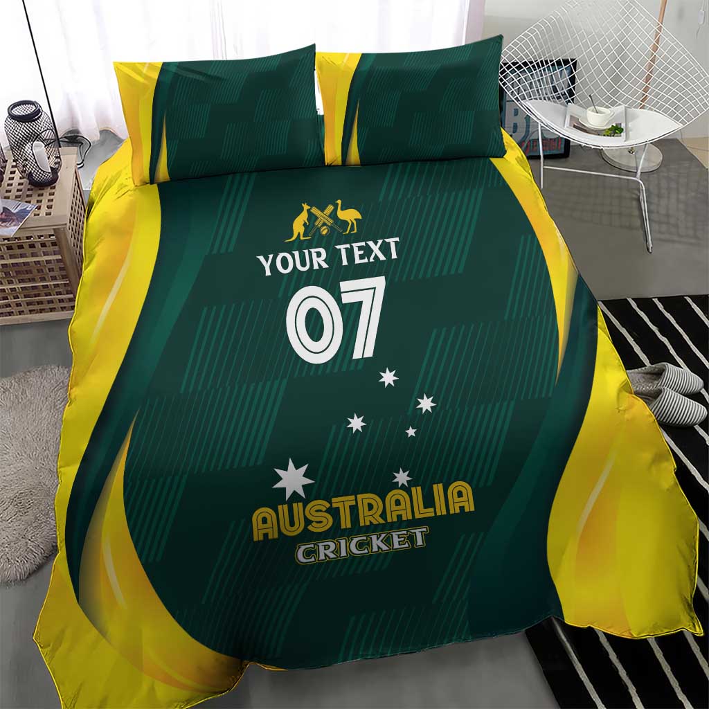 Australia Cricket Custom Bedding Set GO Aussie - Modern Motif - Vibe Hoodie Shop