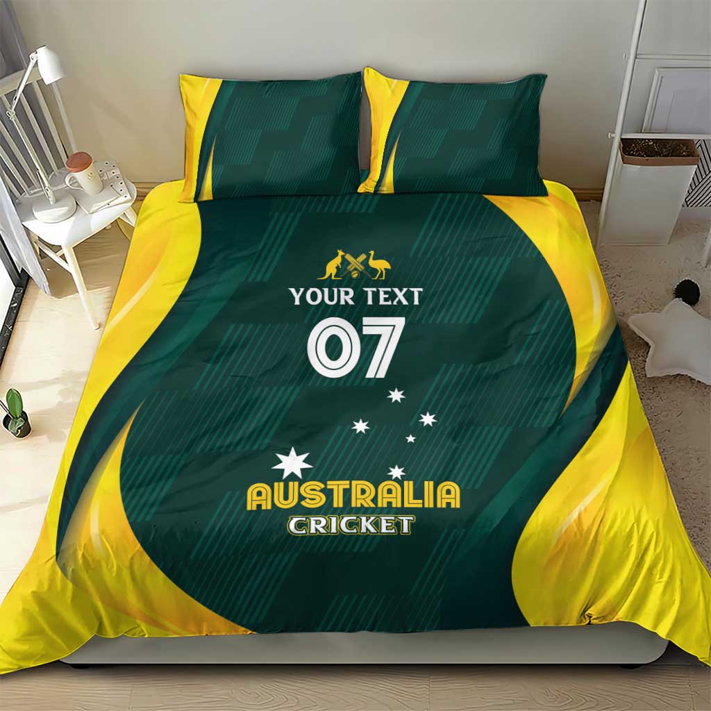 Australia Cricket Custom Bedding Set GO Aussie - Modern Motif - Vibe Hoodie Shop