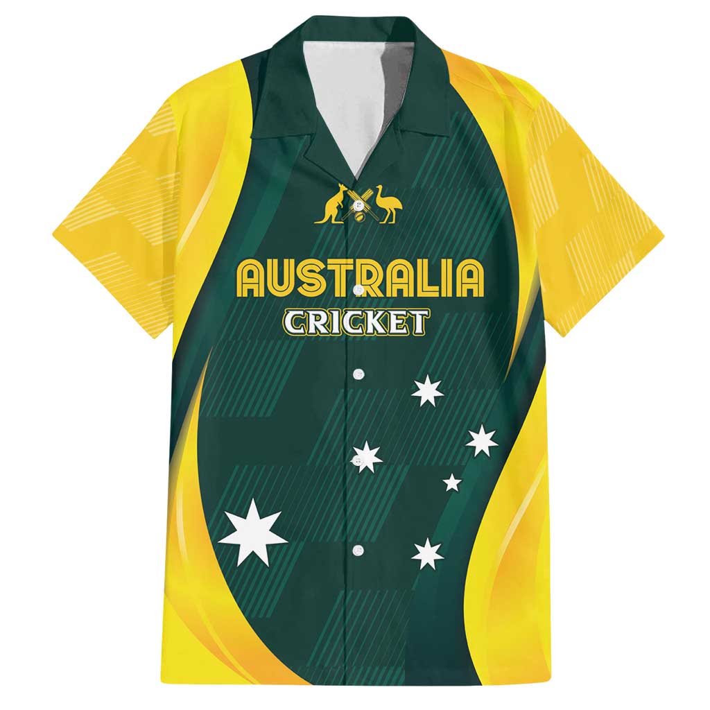 Australia Cricket Custom Family Matching Long Sleeve Bodycon Dress and Hawaiian Shirt GO Aussie - Modern Motif