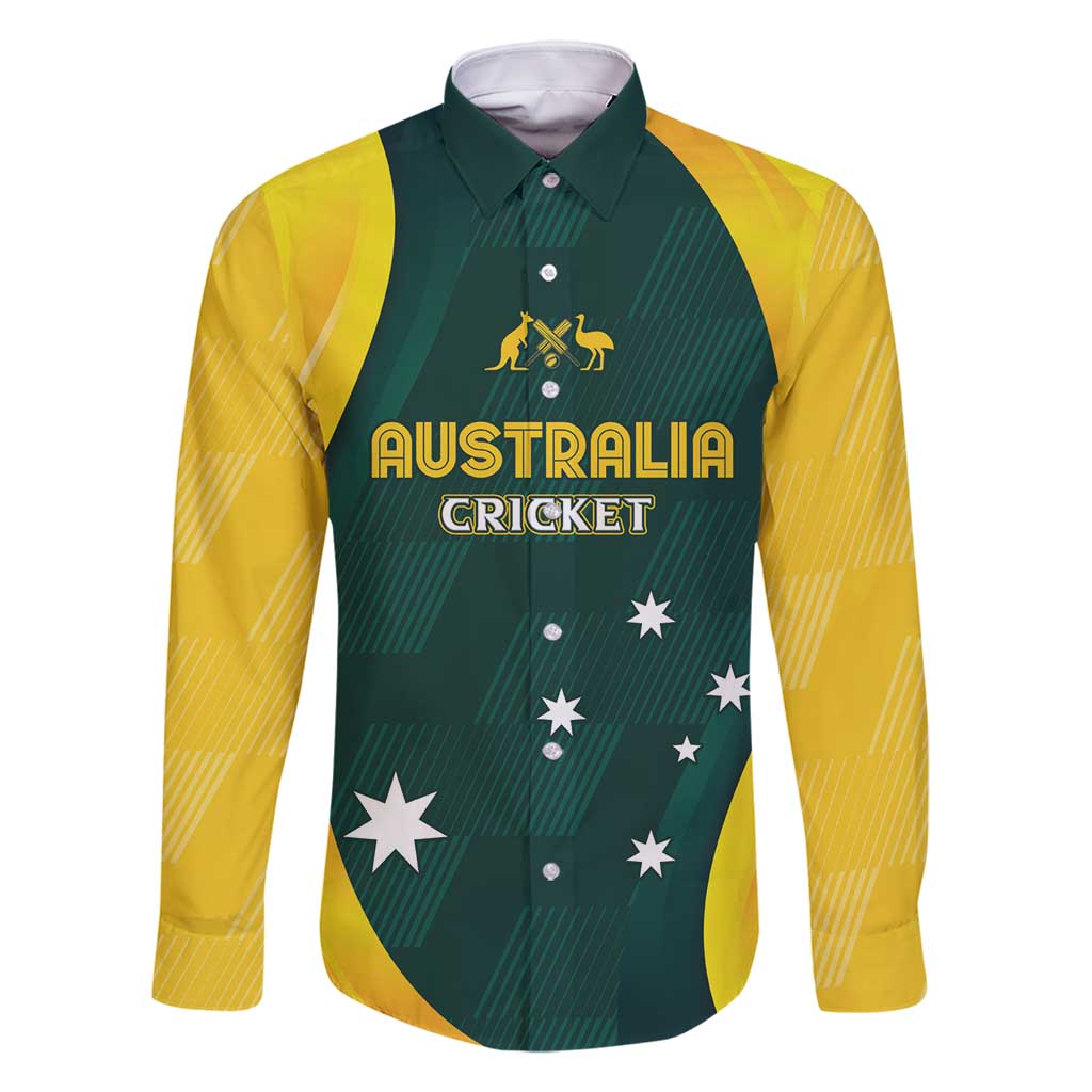 Australia Cricket Custom Family Matching Long Sleeve Bodycon Dress and Hawaiian Shirt GO Aussie - Modern Motif