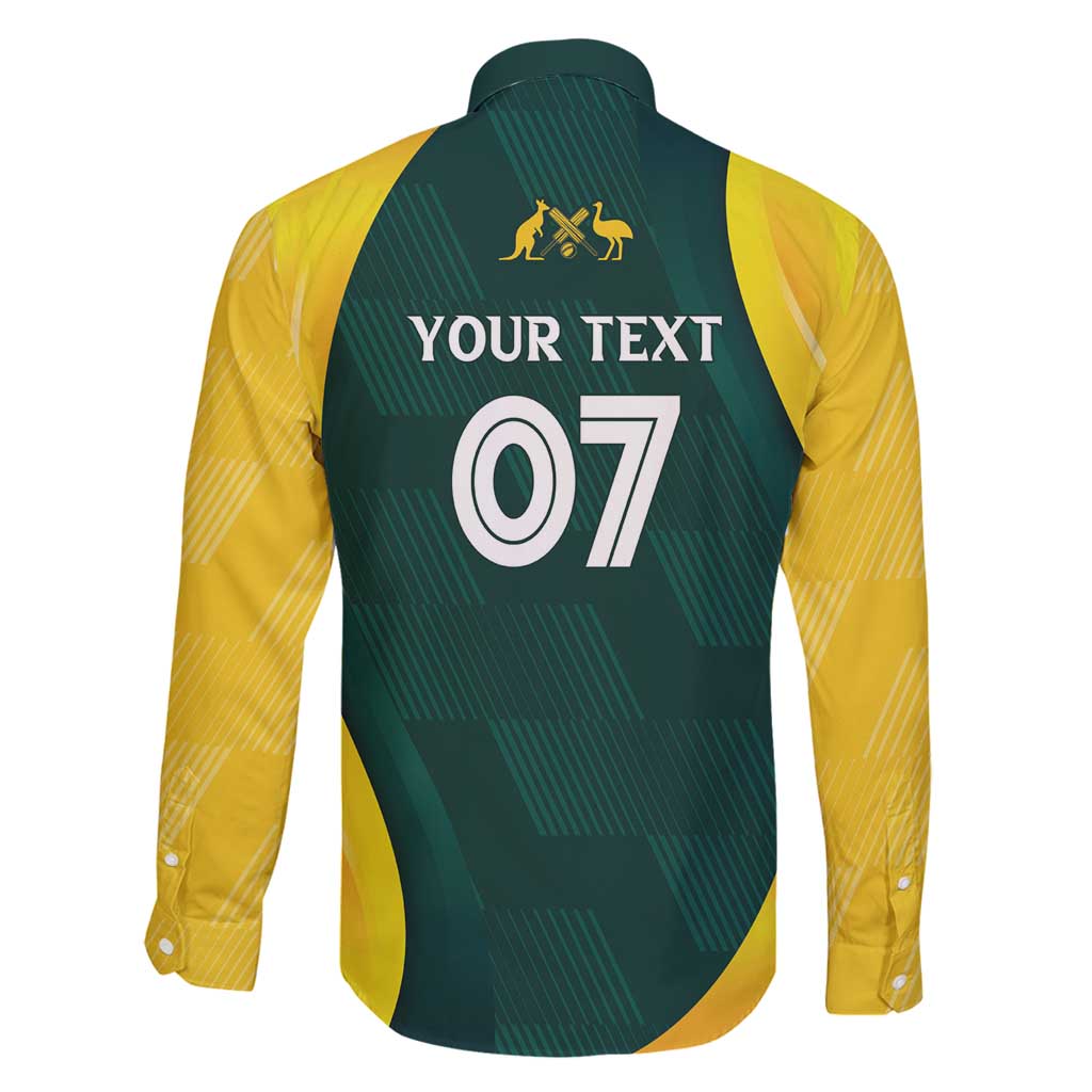 Australia Cricket Custom Family Matching Long Sleeve Bodycon Dress and Hawaiian Shirt GO Aussie - Modern Motif