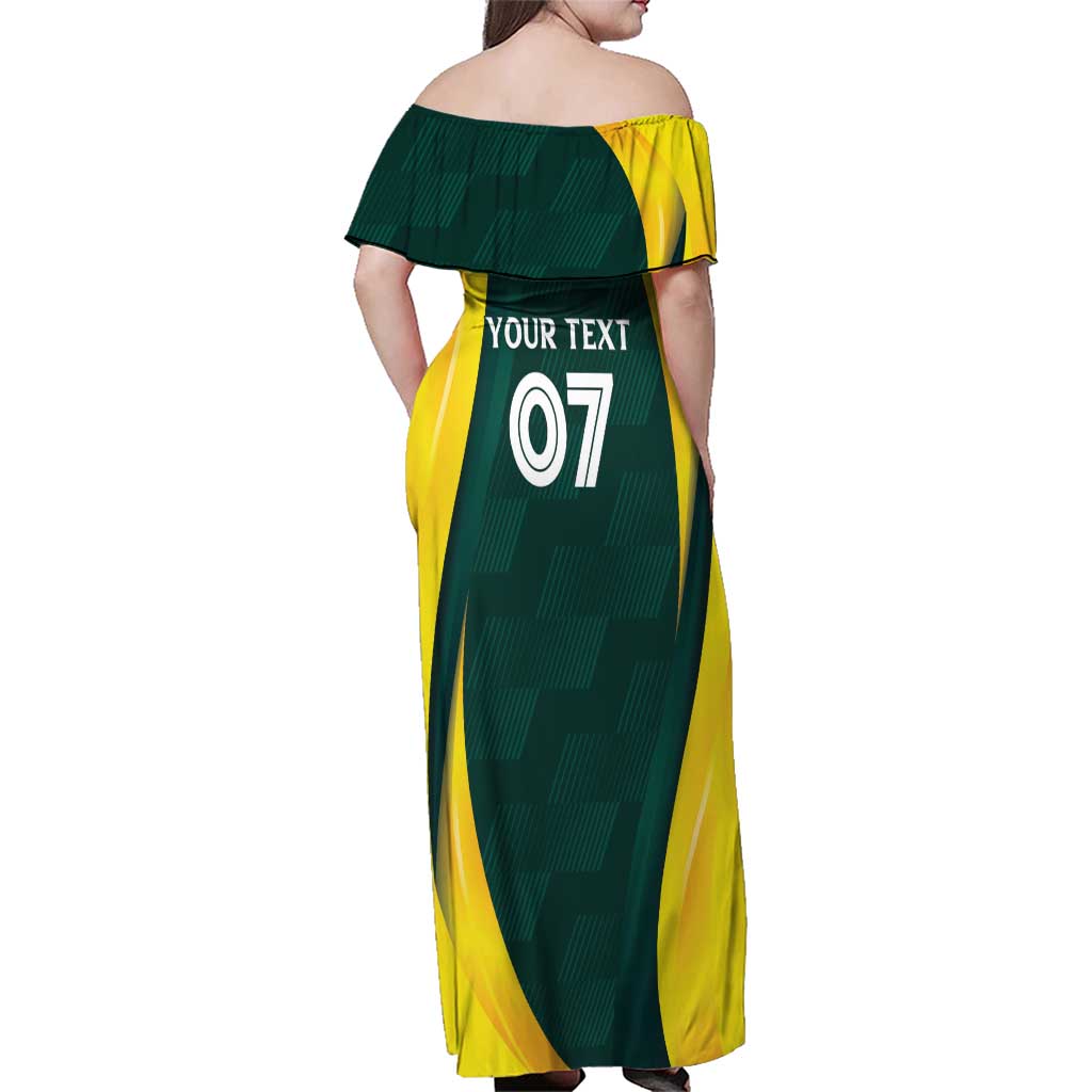 Australia Cricket Custom Family Matching Off Shoulder Maxi Dress and Hawaiian Shirt GO Aussie - Modern Motif