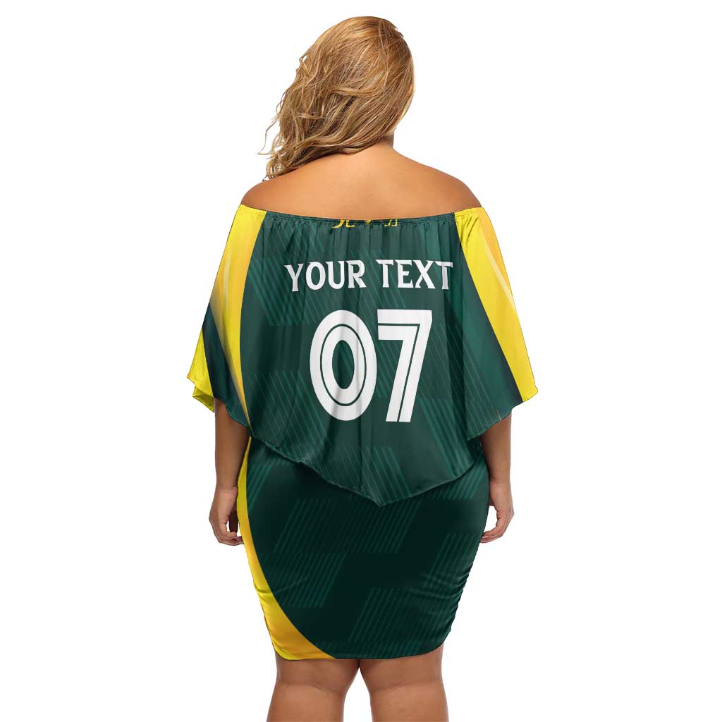 Australia Cricket Custom Family Matching Off Shoulder Short Dress and Hawaiian Shirt GO Aussie - Modern Motif