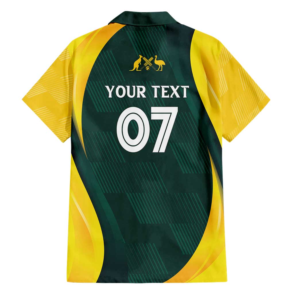 Australia Cricket Custom Family Matching Short Sleeve Bodycon Dress and Hawaiian Shirt GO Aussie - Modern Motif