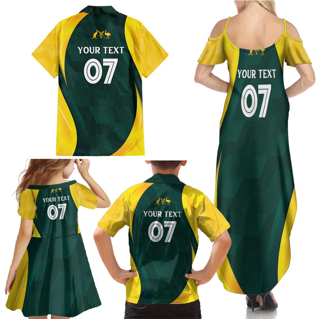 Australia Cricket Custom Family Matching Summer Maxi Dress and Hawaiian Shirt GO Aussie - Modern Motif