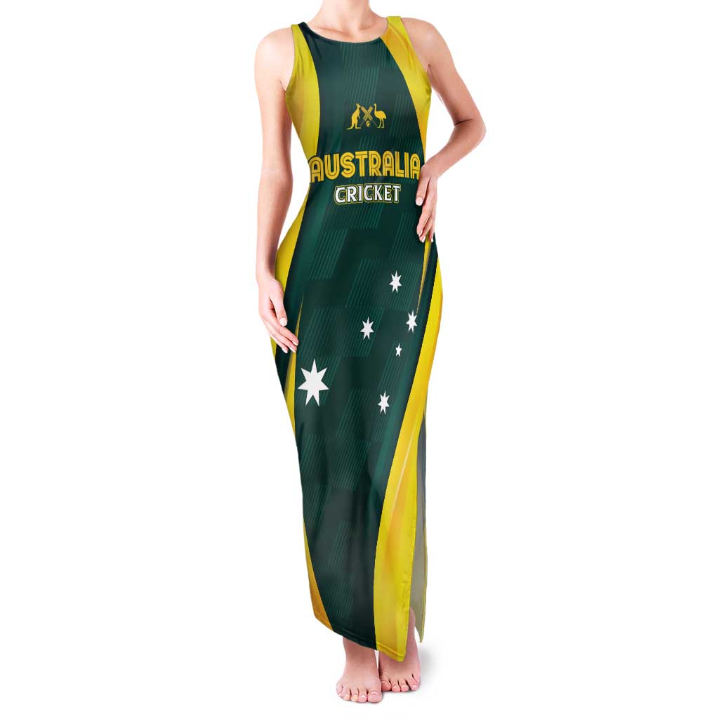 Australia Cricket Custom Family Matching Tank Maxi Dress and Hawaiian Shirt GO Aussie - Modern Motif