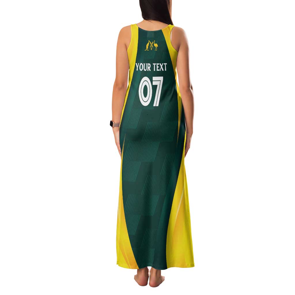 Australia Cricket Custom Family Matching Tank Maxi Dress and Hawaiian Shirt GO Aussie - Modern Motif