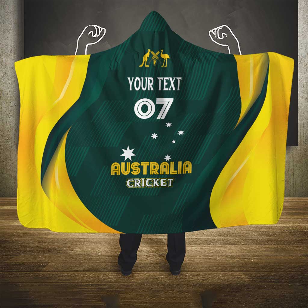 Australia Cricket Custom Hooded Blanket GO Aussie - Modern Motif
