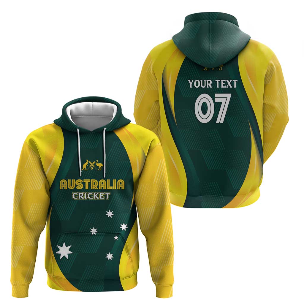 Australia Cricket Custom Hoodie GO Aussie - Modern Motif LT7 - Vibe Hoodie Shop