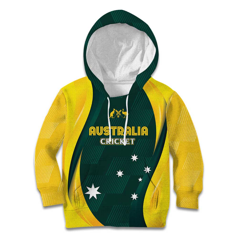 Australia Cricket Custom Kid Hoodie GO Aussie - Modern Motif - Vibe Hoodie Shop