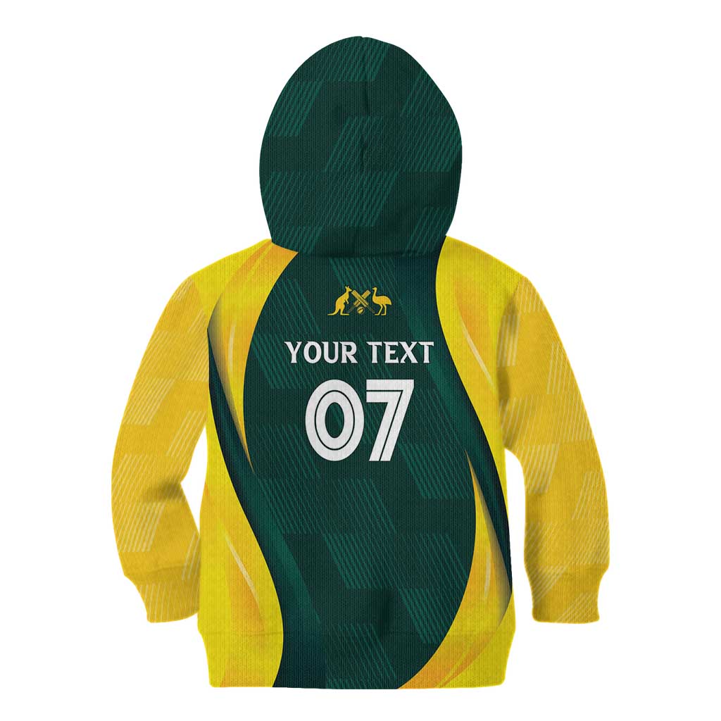 Australia Cricket Custom Kid Hoodie GO Aussie - Modern Motif - Vibe Hoodie Shop