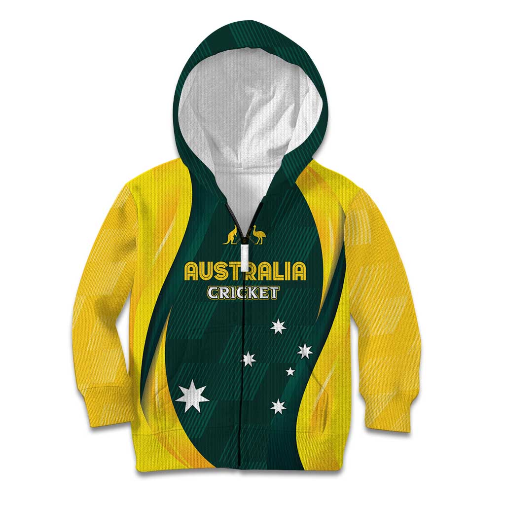 Australia Cricket Custom Kid Hoodie GO Aussie - Modern Motif - Vibe Hoodie Shop