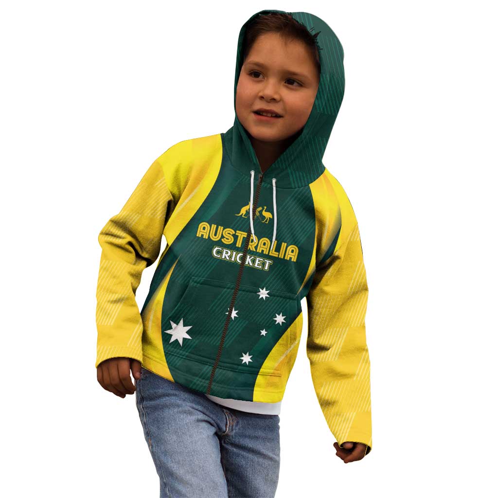 Australia Cricket Custom Kid Hoodie GO Aussie - Modern Motif - Vibe Hoodie Shop