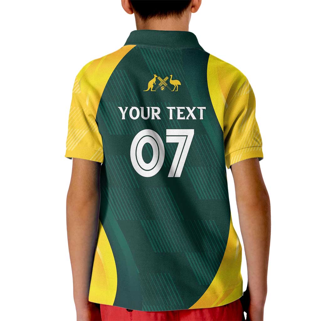 Australia Cricket Custom Kid Polo Shirt GO Aussie - Modern Motif - Vibe Hoodie Shop