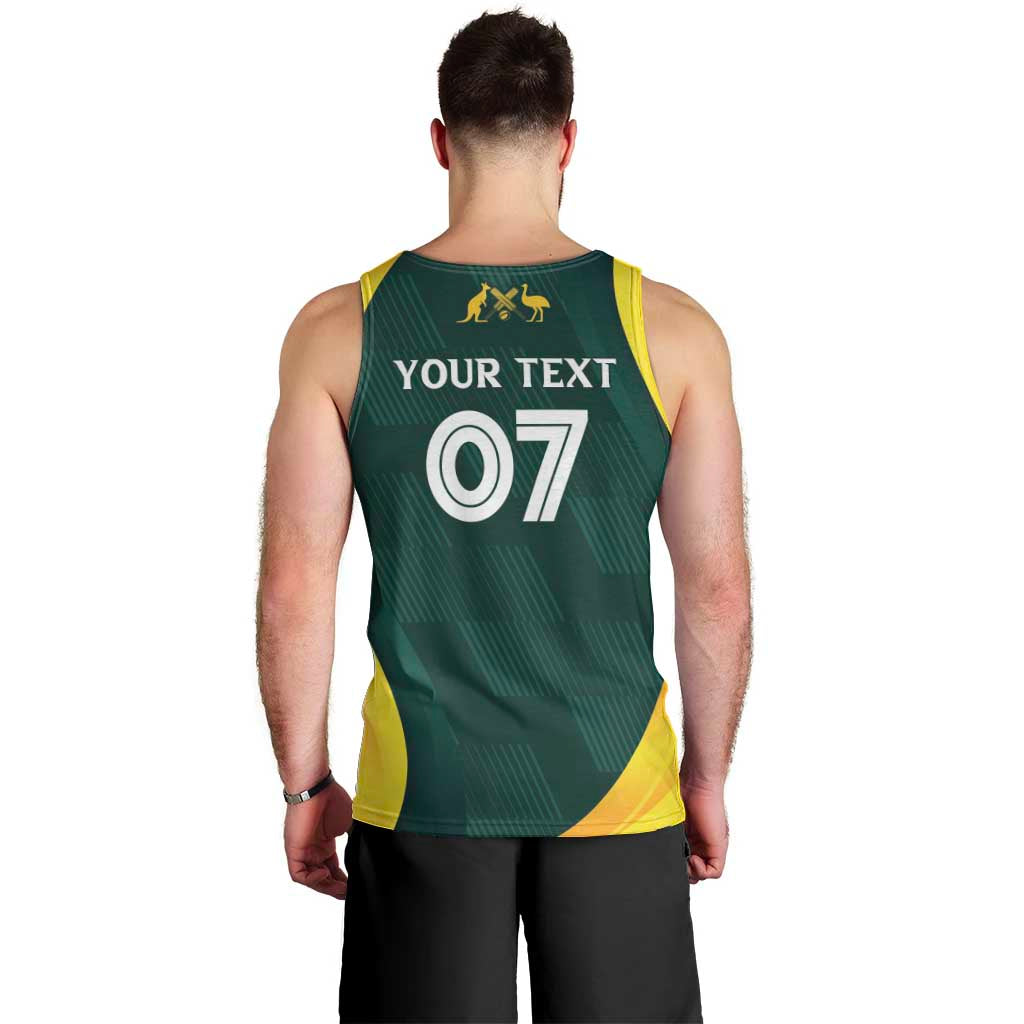 Australia Cricket Custom Men Tank Top GO Aussie - Modern Motif - Vibe Hoodie Shop