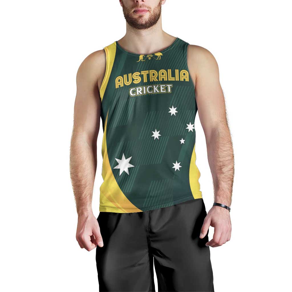 Australia Cricket Custom Men Tank Top GO Aussie - Modern Motif - Vibe Hoodie Shop