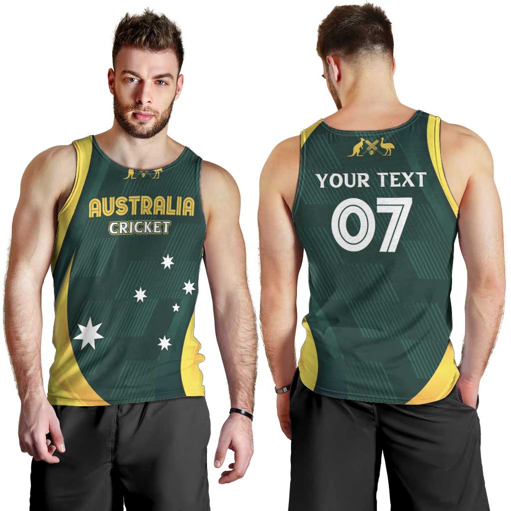 Australia Cricket Custom Men Tank Top GO Aussie - Modern Motif - Vibe Hoodie Shop