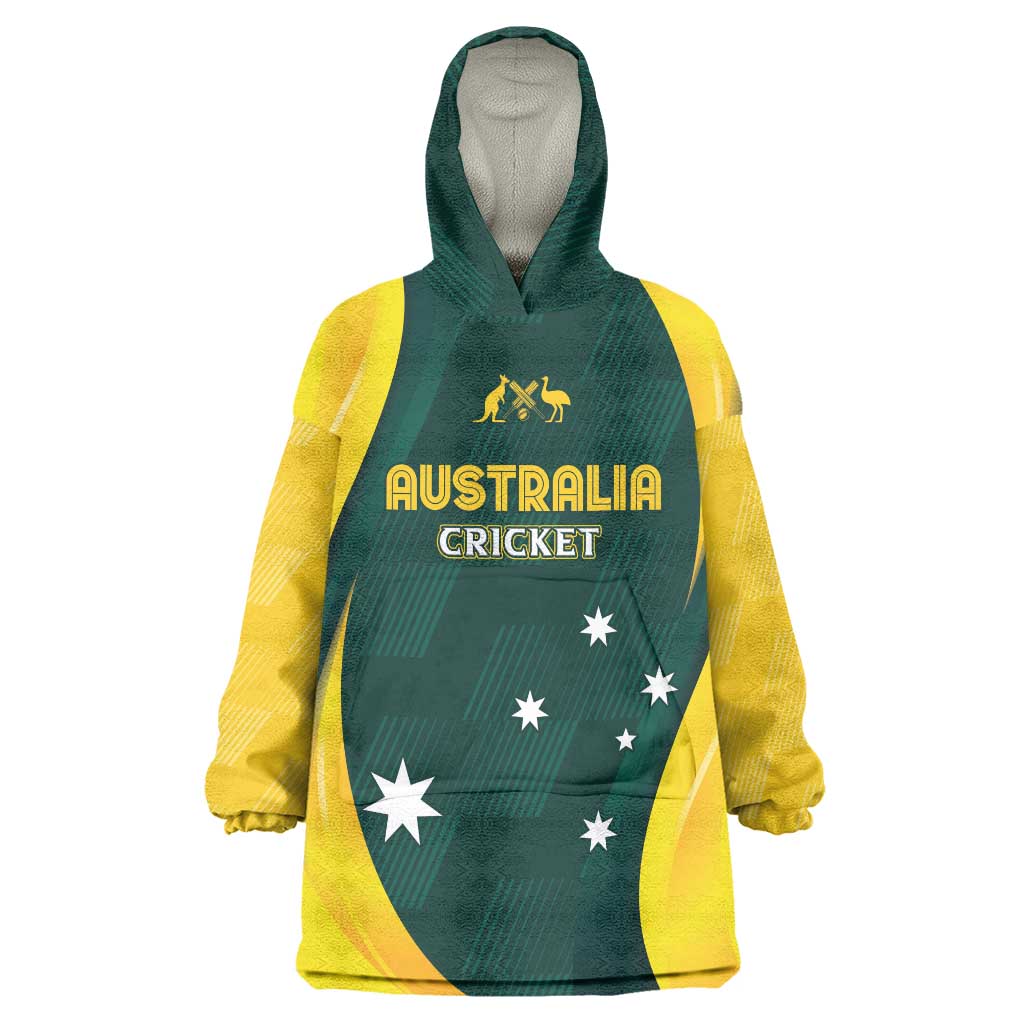 Australia Cricket Custom Wearable Blanket Hoodie GO Aussie - Modern Motif - Vibe Hoodie Shop