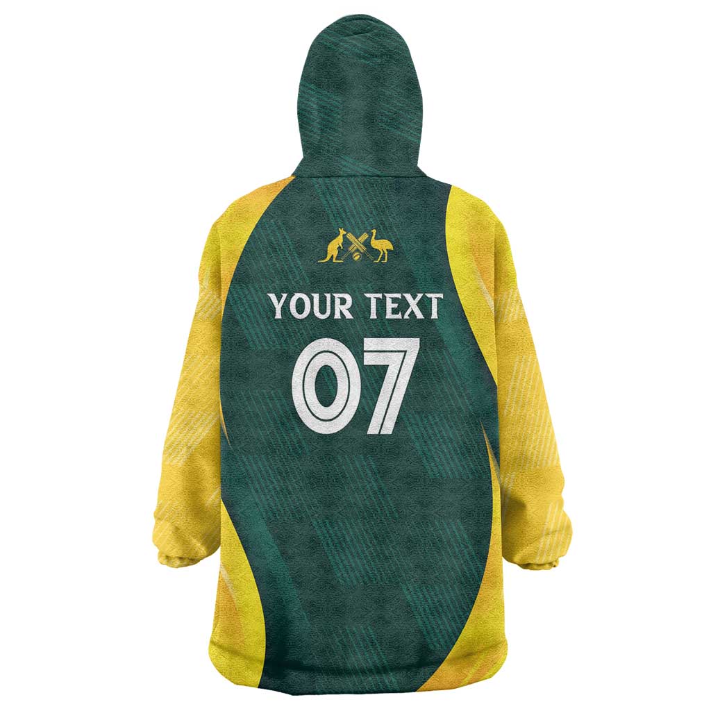 Australia Cricket Custom Wearable Blanket Hoodie GO Aussie - Modern Motif - Vibe Hoodie Shop