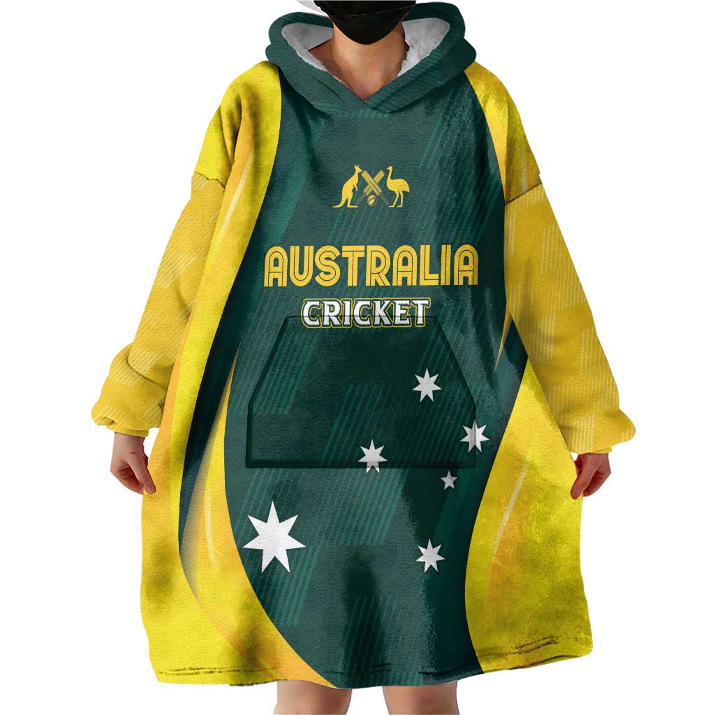 Australia Cricket Custom Wearable Blanket Hoodie GO Aussie - Modern Motif - Vibe Hoodie Shop