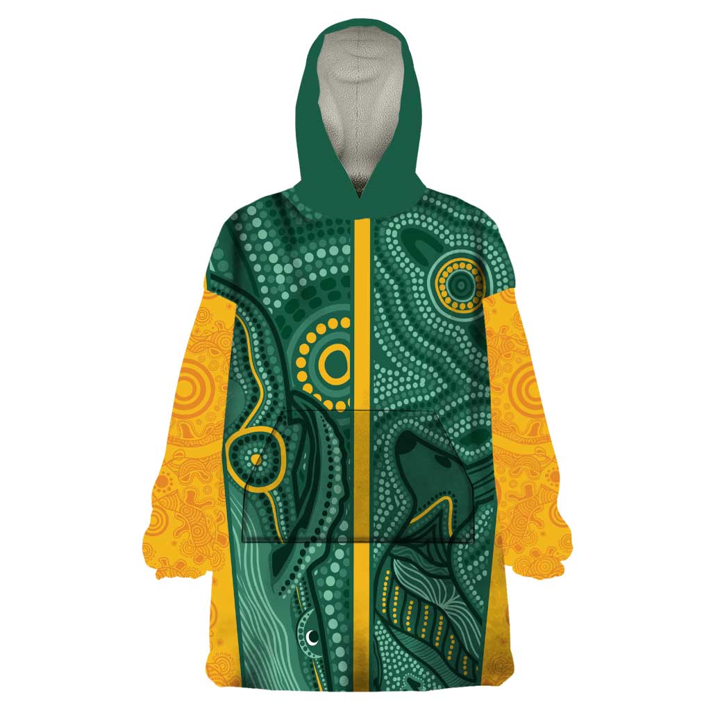 Australia 2024 Custom Wearable Blanket Hoodie Aboriginal GO Team Aussie - Vibe Hoodie Shop