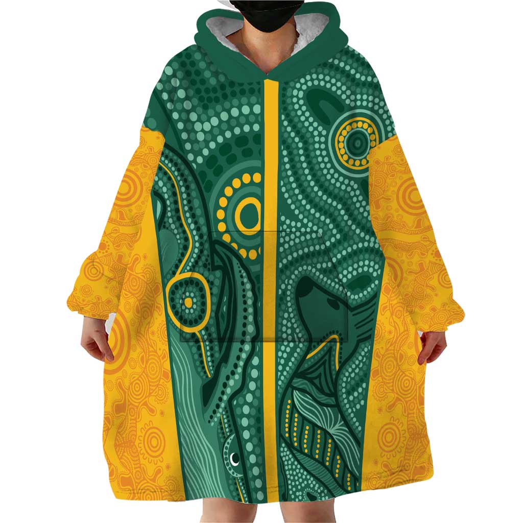 Australia 2024 Custom Wearable Blanket Hoodie Aboriginal GO Team Aussie - Vibe Hoodie Shop