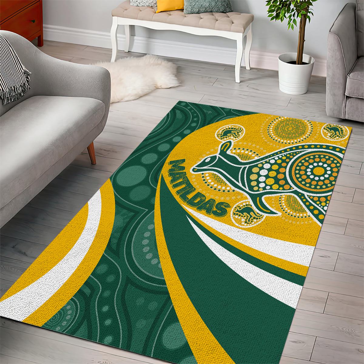 Australia Matildas Indigenous Area Rug Go Tilly Special - Vibe Hoodie Shop