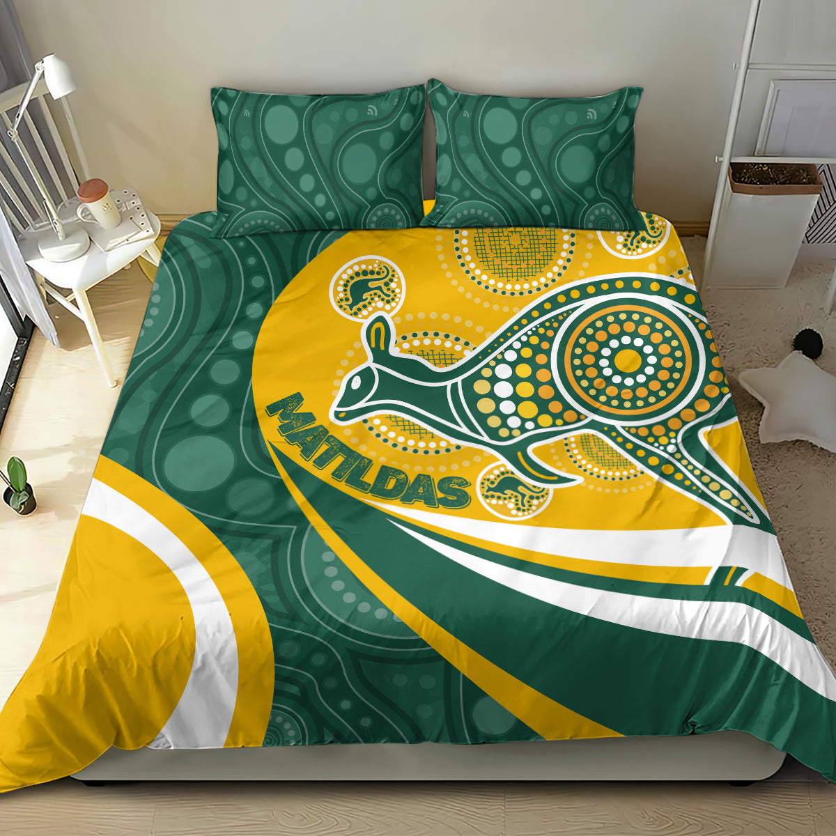 Australia Matildas Indigenous Bedding Set Go Tilly Special - Vibe Hoodie Shop