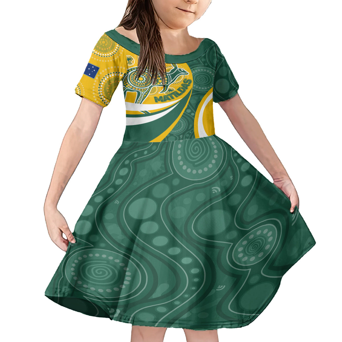 custom-australia-matildas-indigenous-family-matching-off-shoulder-short-dress-and-hawaiian-shirt-go-tilly-special