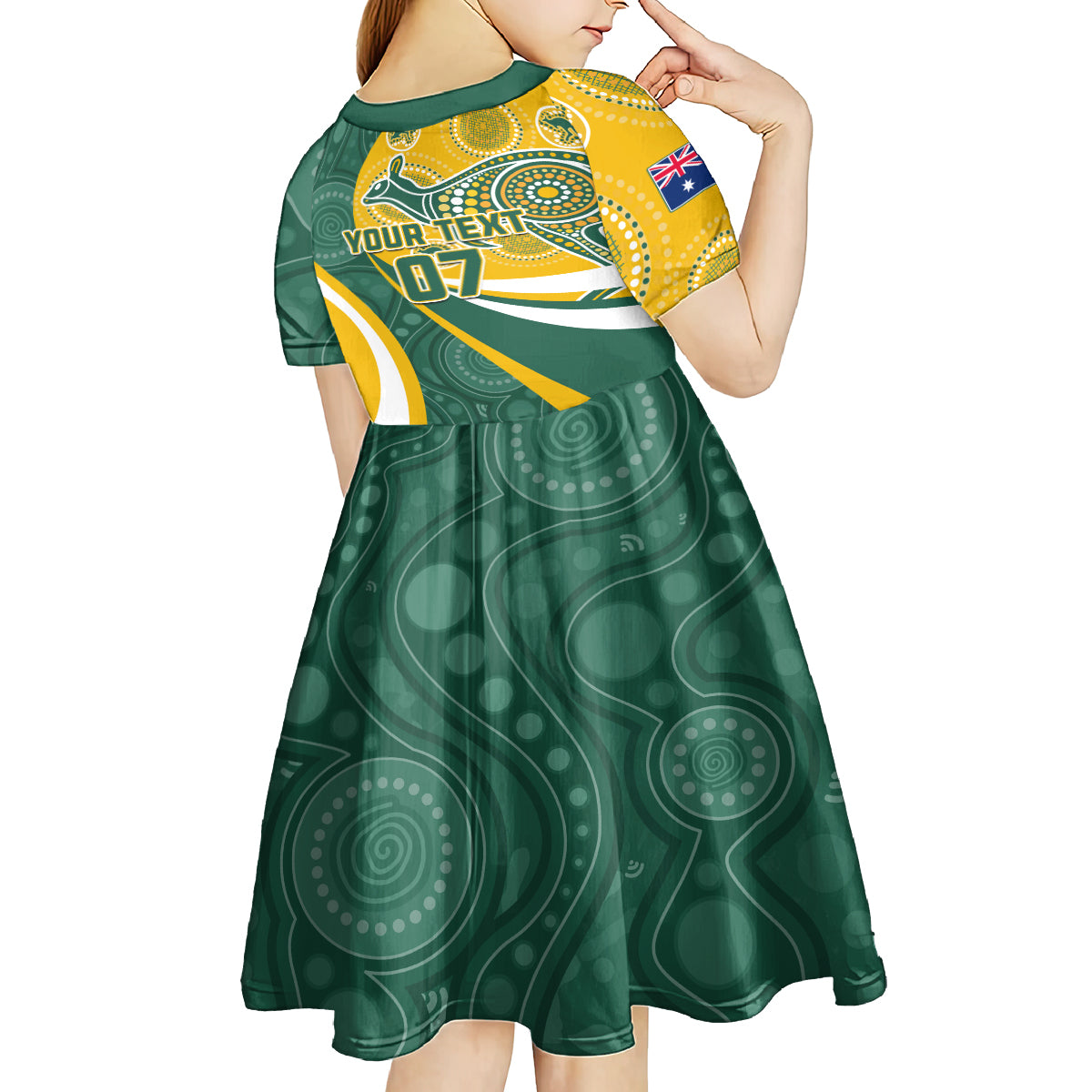 Custom Australia Matildas Indigenous Kid Short Sleeve Dress Go Tilly Special - Vibe Hoodie Shop