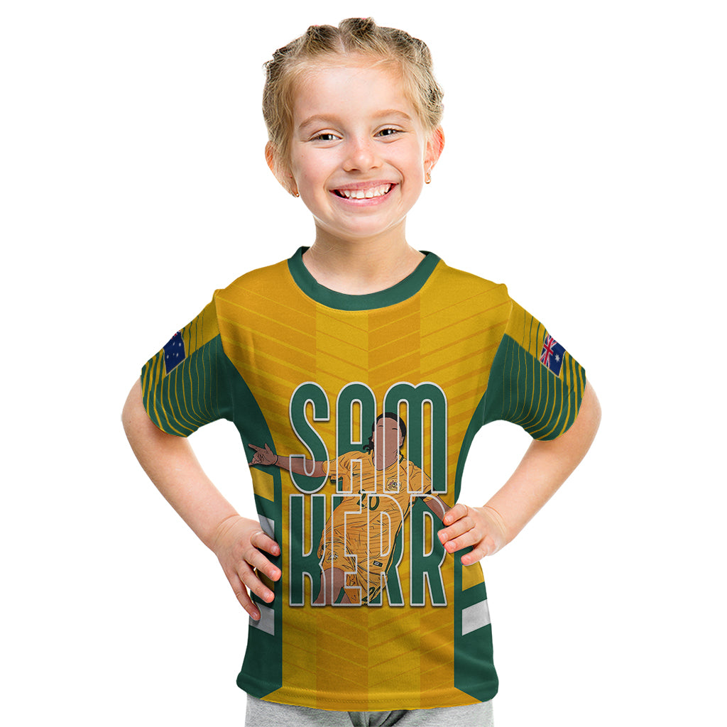 Custom Australia Matildas Kid T Shirt Sam Kerr Legend - Vibe Hoodie Shop