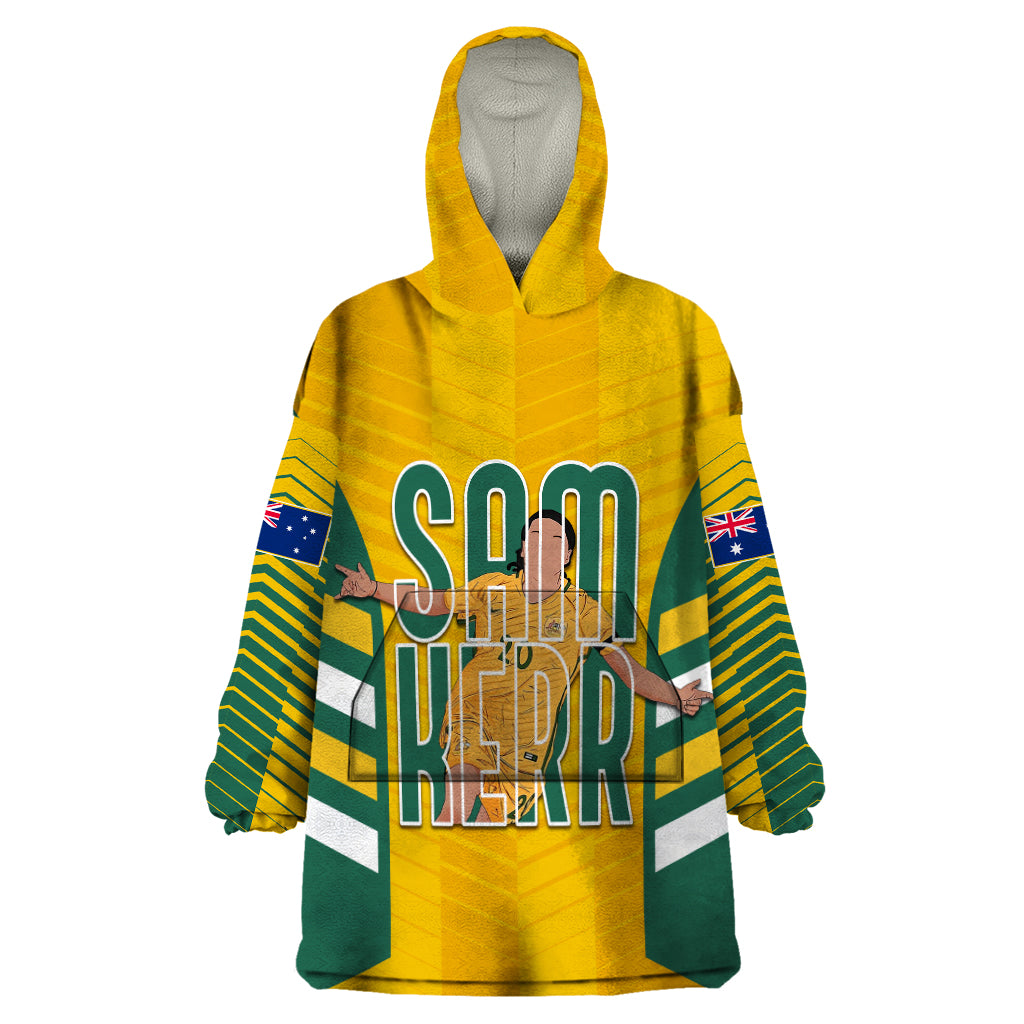 Custom Australia Matildas Wearable Blanket Hoodie Sam Kerr Legend - Vibe Hoodie Shop