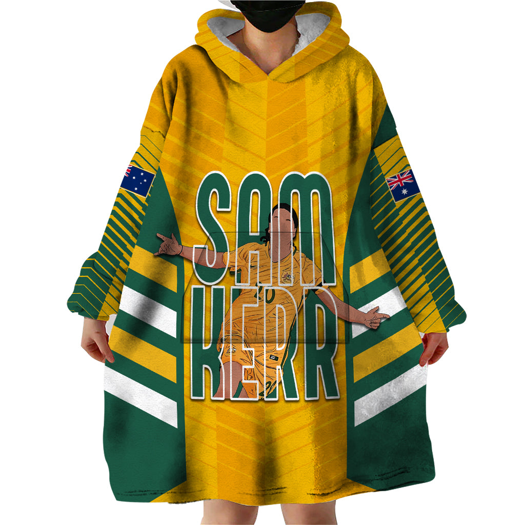 Custom Australia Matildas Wearable Blanket Hoodie Sam Kerr Legend - Vibe Hoodie Shop