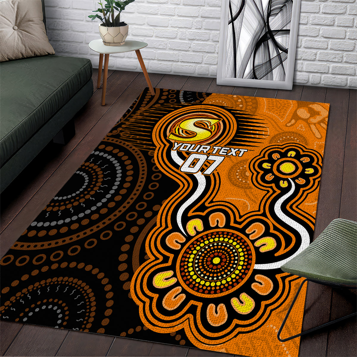 Custom Scorchers Cricket Indigenous Area Rug Champions Fire Up - Vibe Hoodie Shop