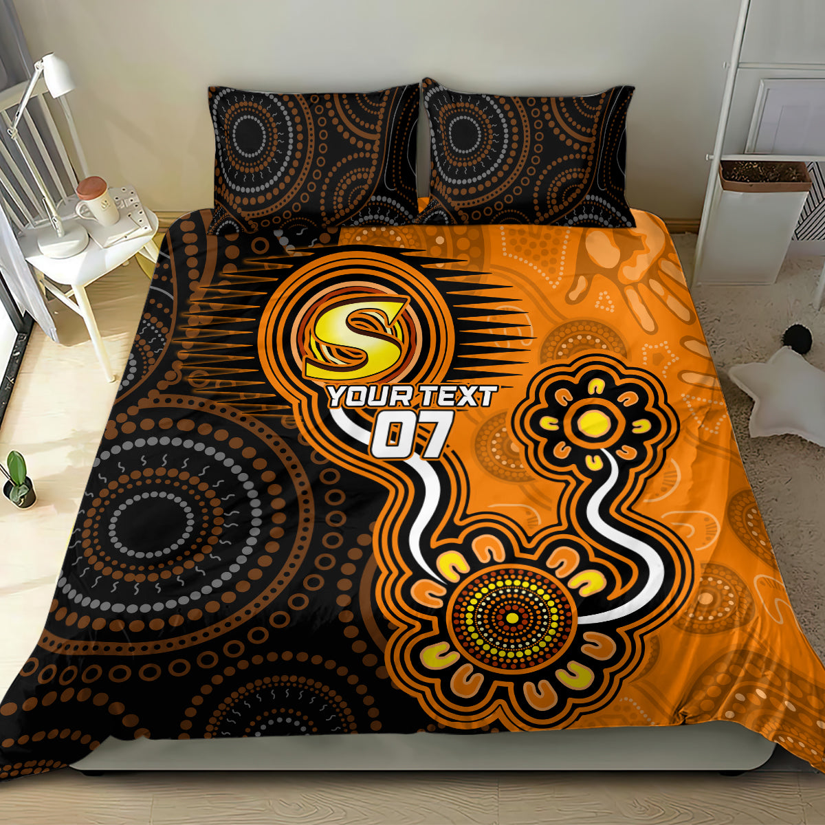 Custom Scorchers Cricket Indigenous Bedding Set Champions Fire Up - Vibe Hoodie Shop