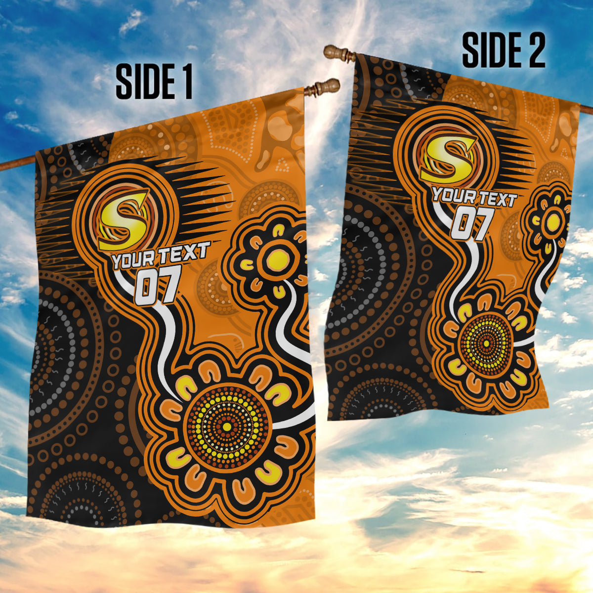 Custom Scorchers Cricket Indigenous Garden Flag Champions Fire Up - Vibe Hoodie Shop