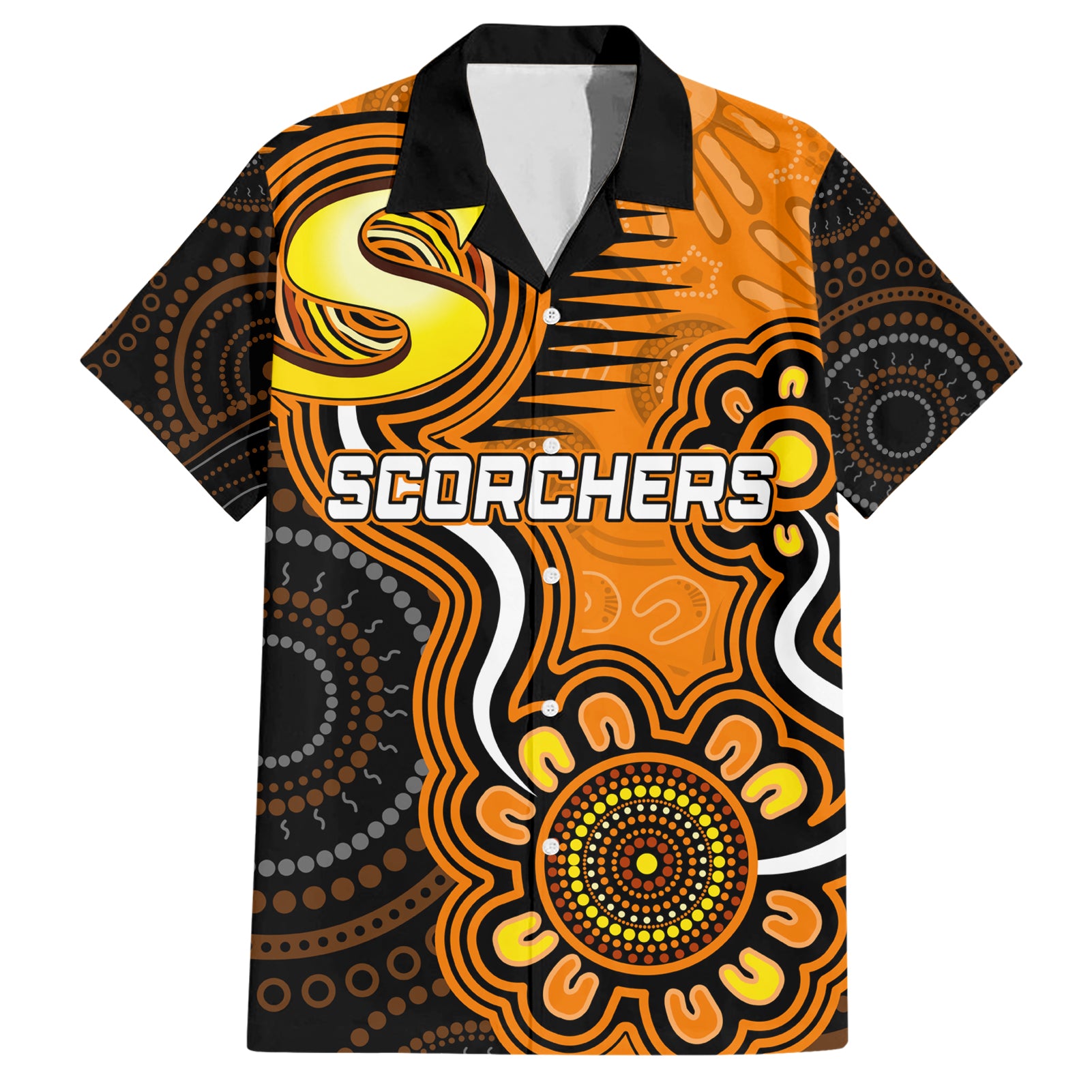 Custom Scorchers Cricket Indigenous Hawaiian Shirt Champions Fire Up - Vibe Hoodie Shop