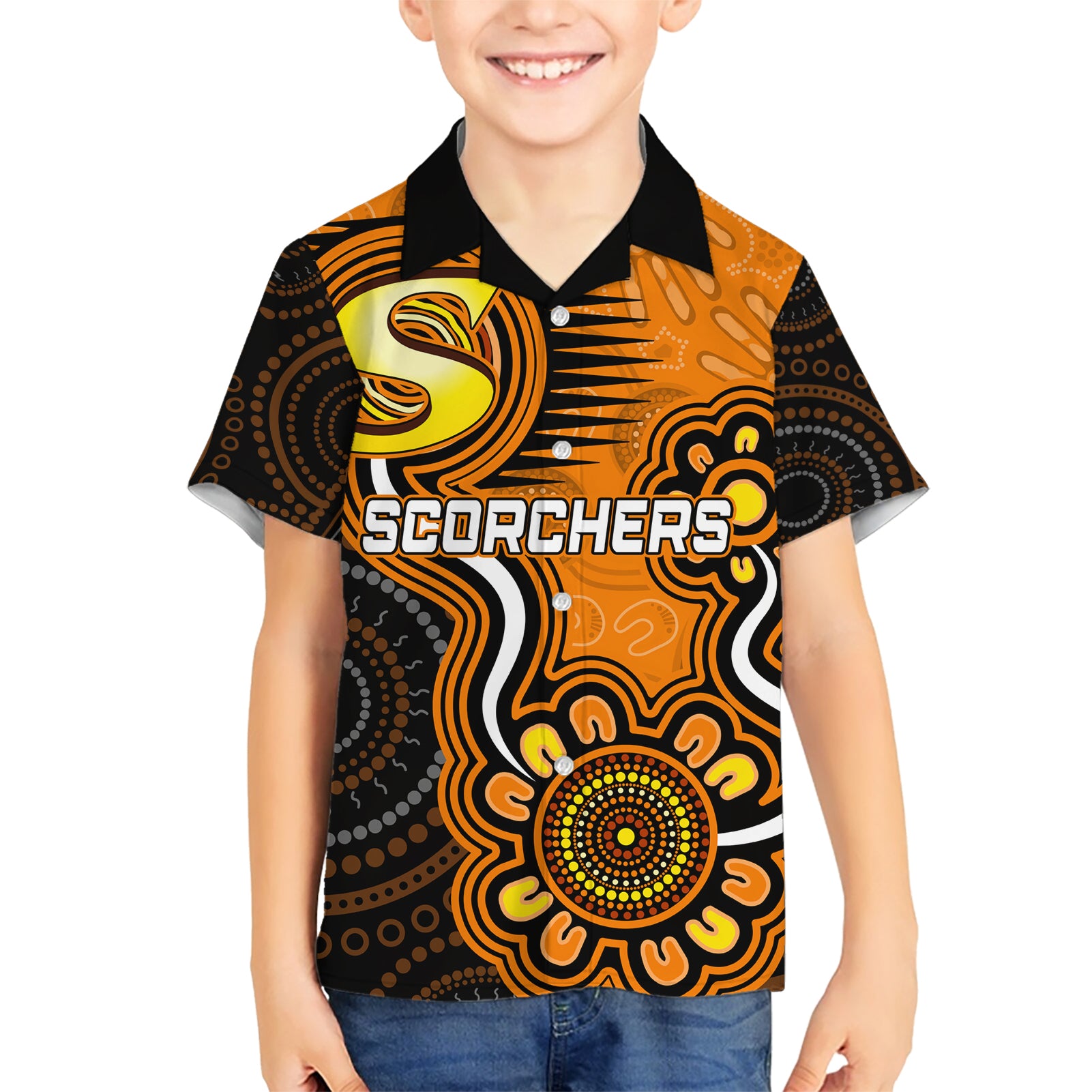 Custom Scorchers Cricket Indigenous Hawaiian Shirt Champions Fire Up - Vibe Hoodie Shop