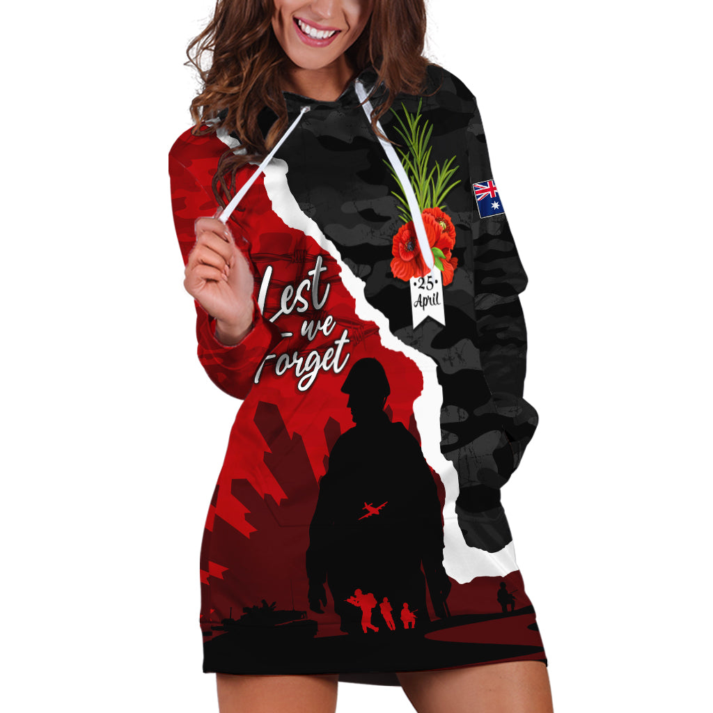 Anzac Day Camouflage Hoodie Dress Ode of Remembrance - Vibe Hoodie Shop