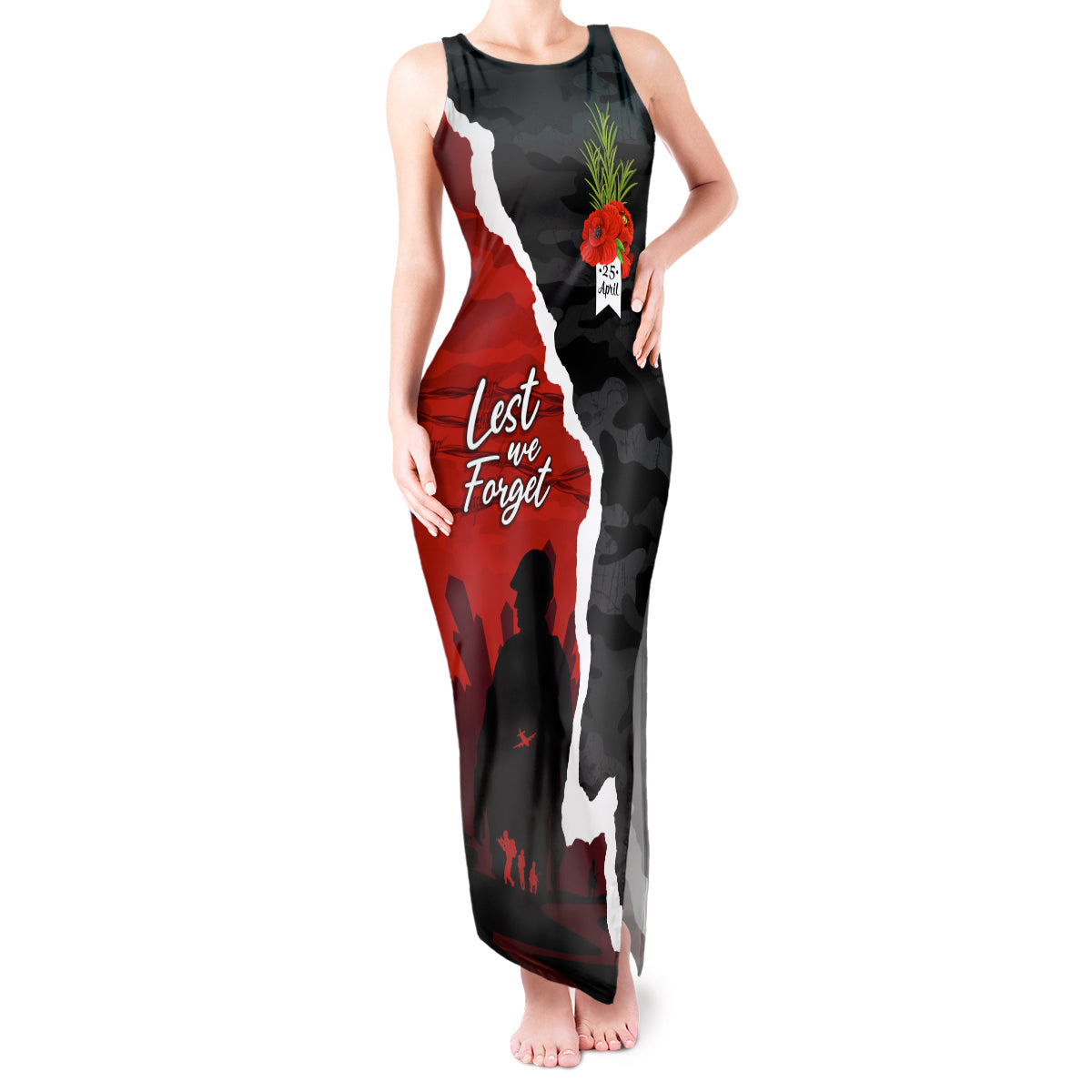 Anzac Day Camouflage Tank Maxi Dress Ode of Remembrance